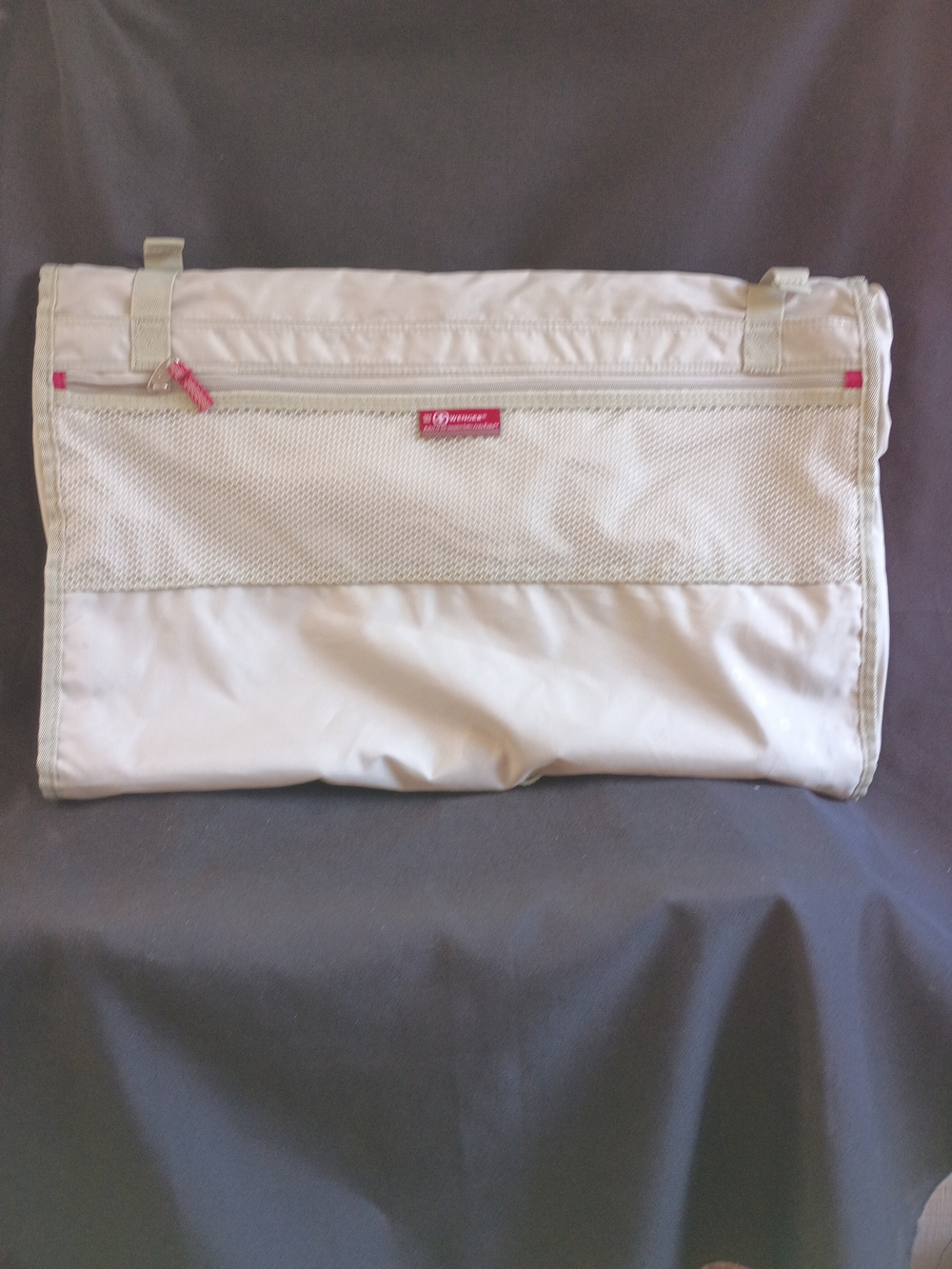 Wenger Light Gray Travel Toiletry Organizer with Pink Accents